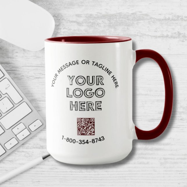 Mug Logo de code QR couleur personnalisée du message p (Créateur téléchargé)