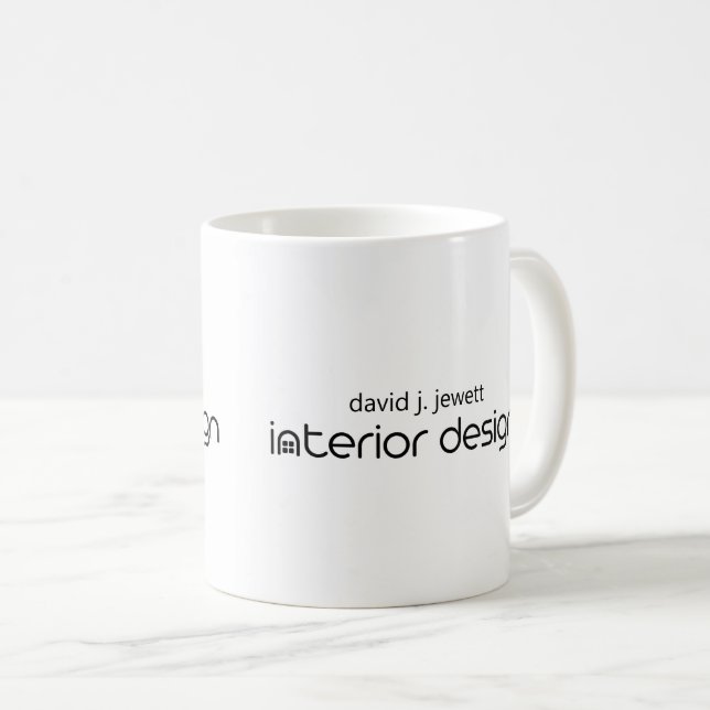 Mug Logo de Design d'intérieur simple noir et blanc (Devant droit)