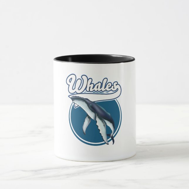 Mug logo de dessin animé sur la baleine (Centre)