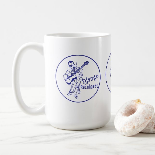 Mug Logo de dessin de "Django Reinhardt" (Avec donut)