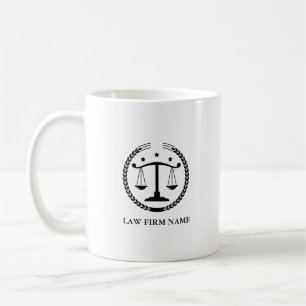 Mug Logo de justice noire et texte personnalisé