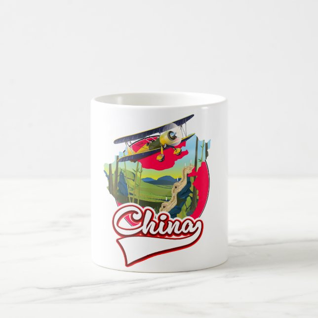 Mug logo de la carte de voyage en Chine (Centre)