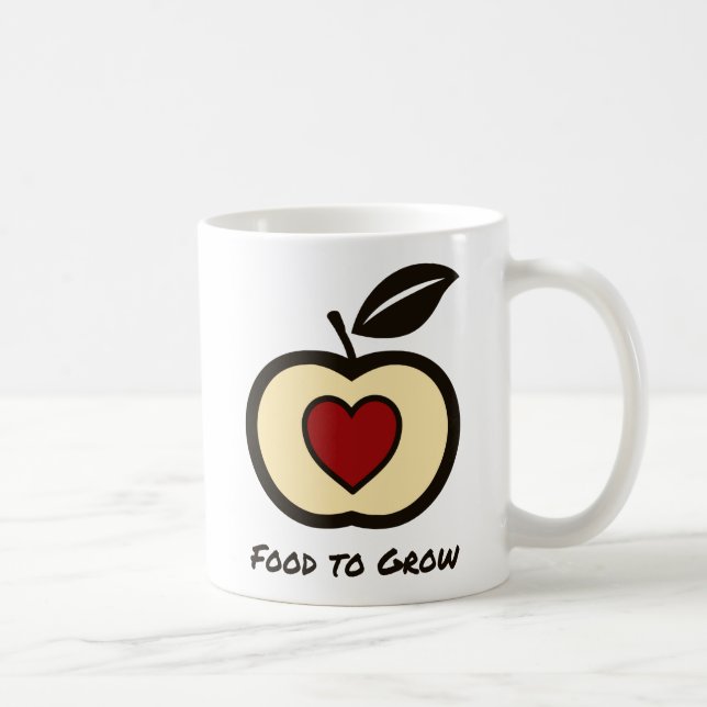Mug Logo de la nourriture pour grandir Pomme rouge et  (Droite)