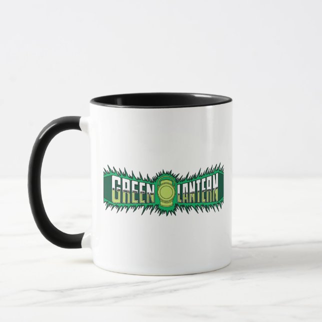 Mug Logo de lanterne verte - Flammes vertes (Gauche)