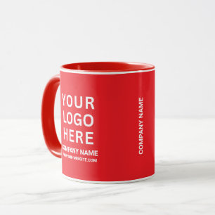 Mug Logo de l'entreprise blanc personnalisé sur un rou