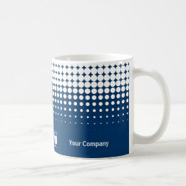 Mug Logo de l'entreprise Code QR demi-ton bleu noir bl