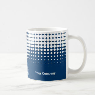 Mug Logo de l'entreprise Code QR demi-ton bleu noir bl
