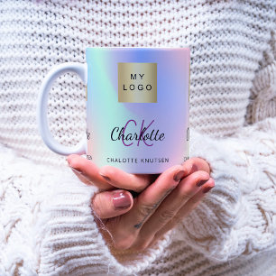 Mug Logo de l'entreprise de monogramme holographique