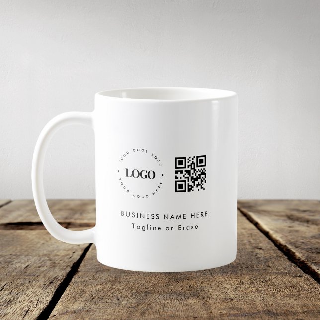 Mug Logo de l'entreprise personnalisée Code QR Minimal (Créateur téléchargé)