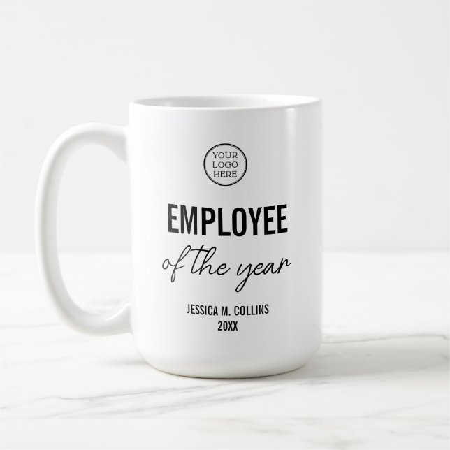 Mug Logo de l'entreprise Prix de l'employé de l'année  (Gauche)