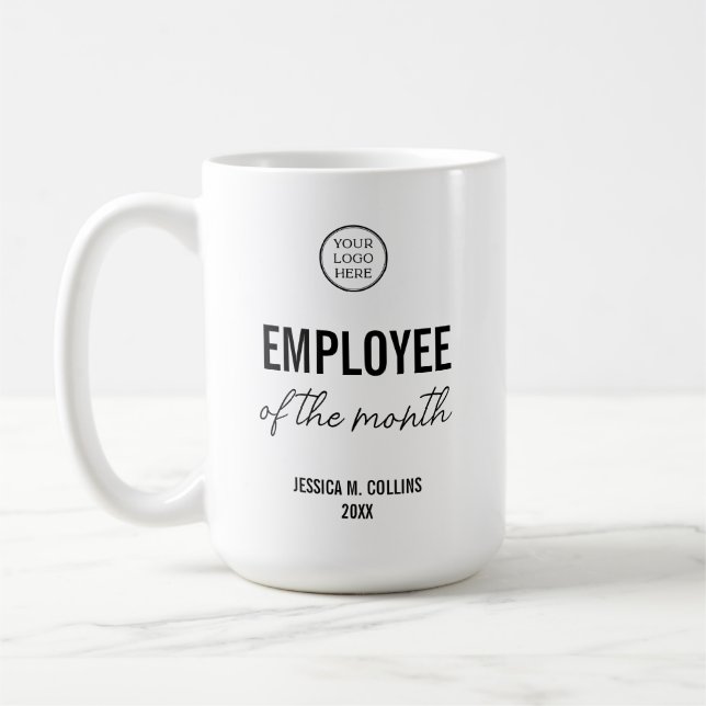 Mug Logo de l'entreprise Prix de l'employé du mois de  (Gauche)