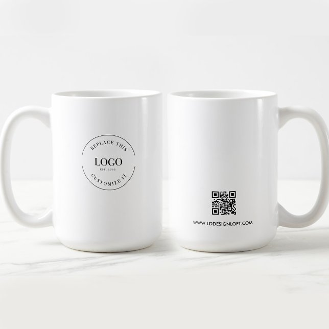 Mug Logo de l'entreprise Site web personnalisé de code (Créateur téléchargé)