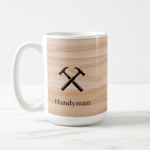 Mug Logo de marteau en bois rustique pour entrepreneur
