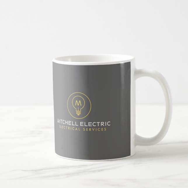 MUG LOGO DE MONOGRAMME DE BULLES LUMINEUSES POUR ÉLECT (Droite)