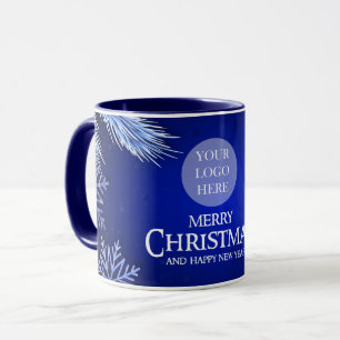 Mug Logo de Noël de l'entreprise Royal Blue