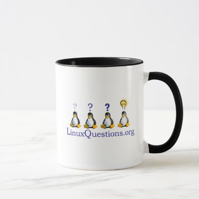 Mug Logo de questions de Linux (Droite)