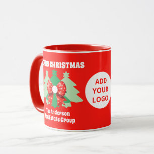 Mug Logo de société moderne éditable Noël Fêtes