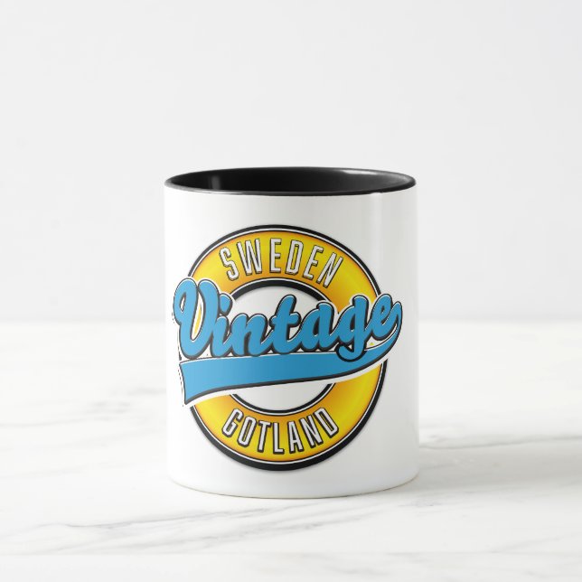 Mug Logo de style vintage Gotland Suède (Centre)