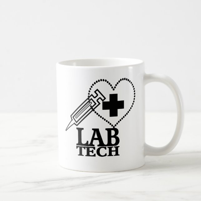 MUG LOGO DE SYRINGE DE COEUR DE LA TECHNOLOGIE LABORAT (Droite)