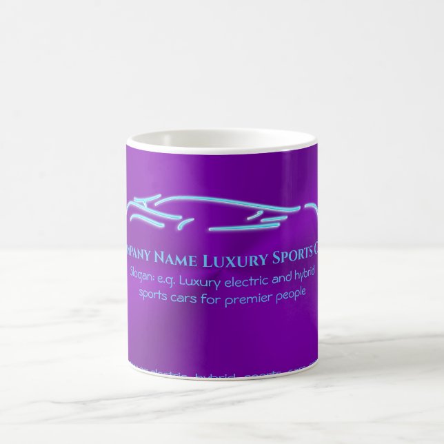 Mug Logo de voiture de luxe - Ice Blue Sports Car sur  (Centre)