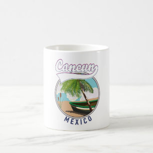 Mug logo de voyage de plage de Cancun au Mexique