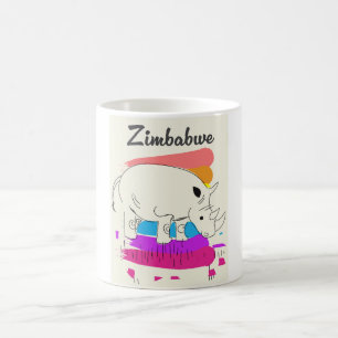 Mug Logo de voyage rétro du Zimbabwe