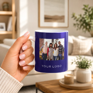 Mug Logo d'entreprise bleu photo rectangulaire