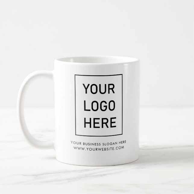 Mug Logo d'entreprise et texte Société Élégant minimal (Gauche)