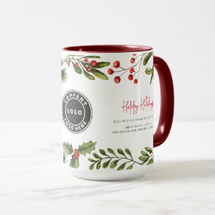 Mug Logo d'entreprise Joyeux Noël Employés Noël