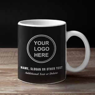 Mug Logo d'entreprise moderne Noir élégant