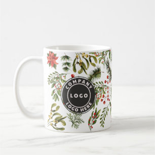 Mug Logo d'entreprise Noël Pin Baies Rouges Botanique