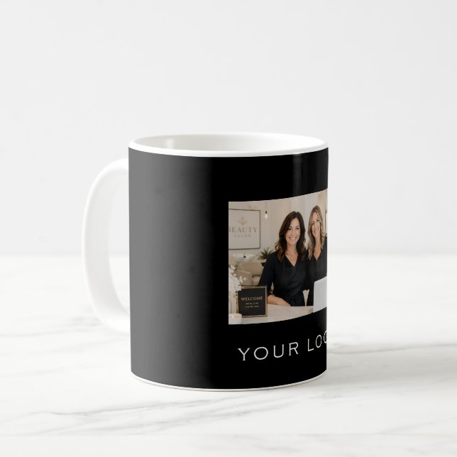 Mug Logo d'entreprise noir photo rectangulaire (Devant gauche)