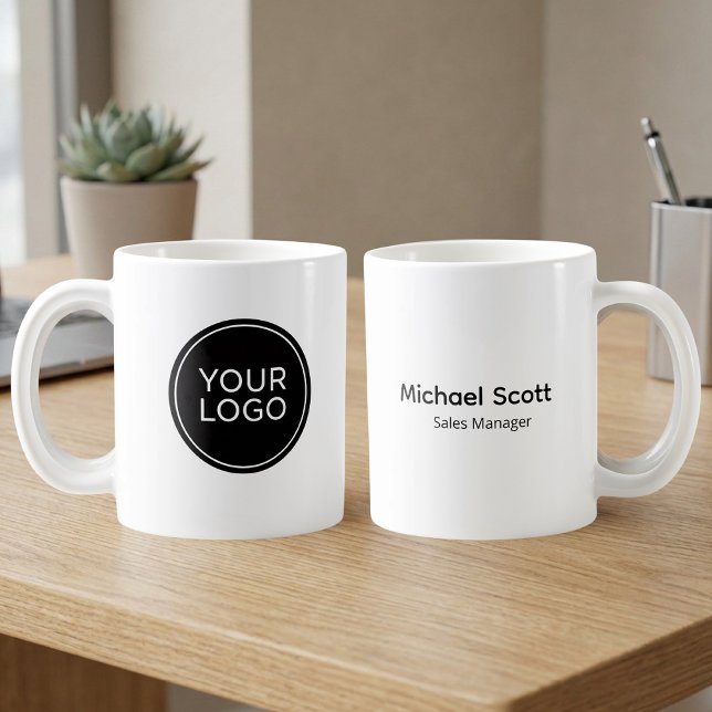 Mug Logo d'entreprise personnalisé et nom de l'employé (Créateur téléchargé)