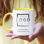 Mug Logo d'entreprise promotionnel couleur personnalis<br><div class="desc">Personnalisez facilement cette tasse avec le logo de votre entreprise et des informations commerciales. Les tasses promotionnelles font une impression durable et font de grands cadeaux d'entreprise, cadeaux ou souvenirs pour les clients, les clients et les employés. Conseil de conception : Apportez la personnalisation de la marque au niveau suivant...</div>