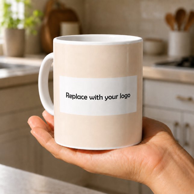 Mug logo d'entreprise rectangulaire de crême de champa (Créateur téléchargé)