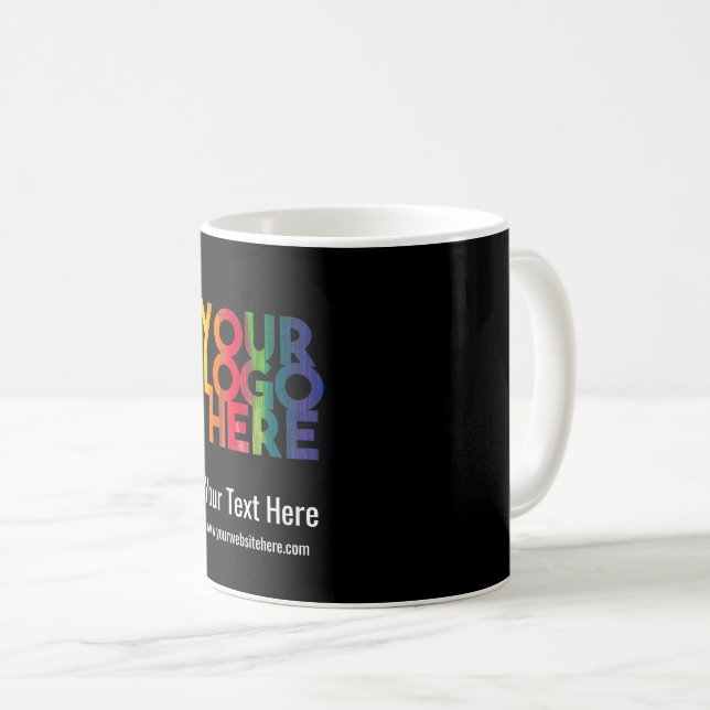 Mug Logo d'entreprise simple en noir (Devant droit)