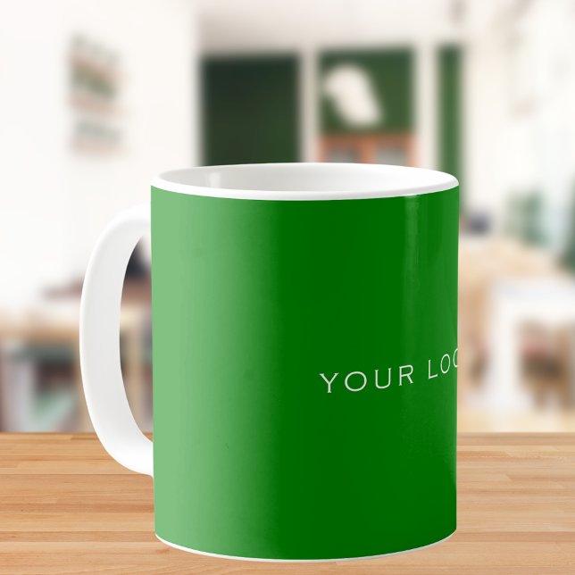 Mug Logo d'entreprise vert forêt rectangulaire (Créateur téléchargé)