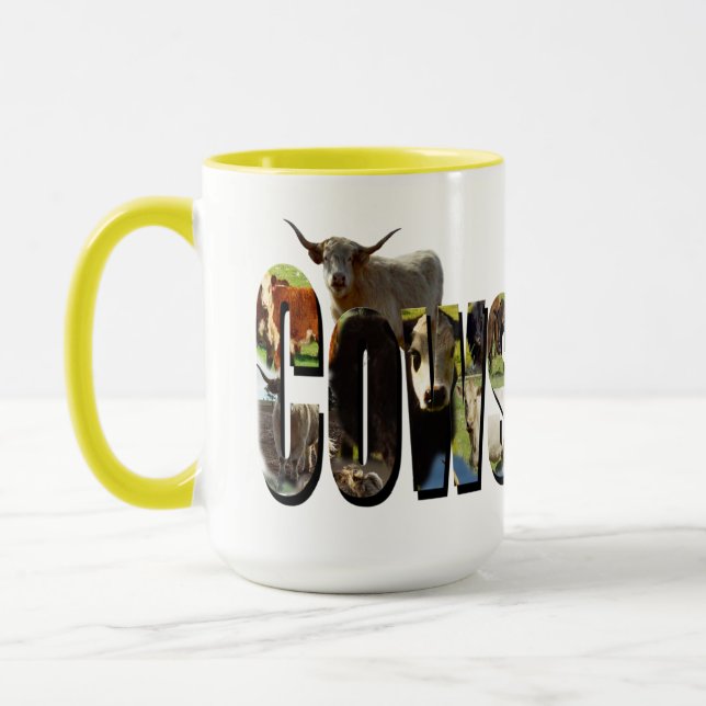Mug Logo D'Image De Vaches Fabriqué Avec Des Images De (Gauche)