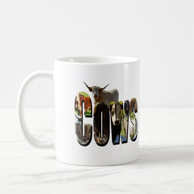 Mug Logo D'Image De Vaches Fabriqué Avec Des Images De (Gauche)