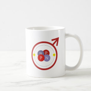 Mug Logo drôle de geek d'atome d'hélium d'homme viril