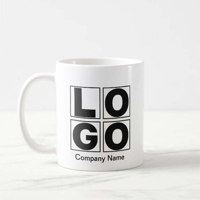 Mug Logo du Carré de l'entreprise et nom commercial (Gauche)