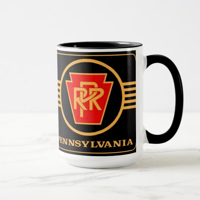 Mug Logo du chemin de fer de Pennsylvanie, noir et or  (Droite)