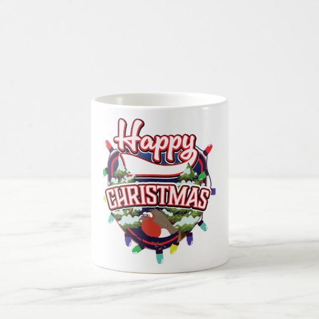 Mug Logo du dessin animé de Noël heureux (Centre)