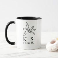 Logo du Mariage Monogramme personnalisé Palm Tree 