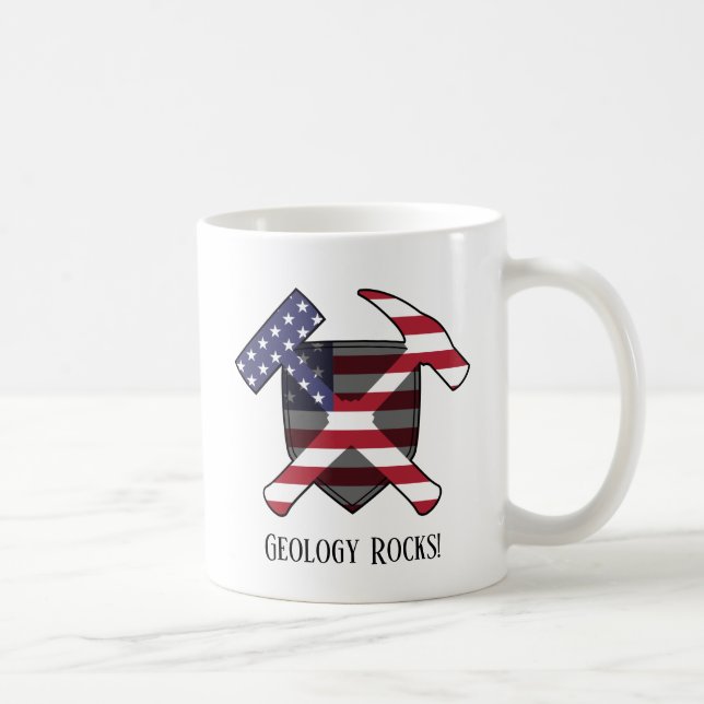 Mug Logo du marteau croisé du drapeau américain "La gé (Droite)