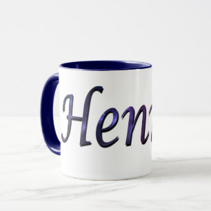 Mug Logo du nom de Henry bleu,