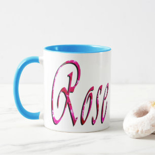 Mug Logo du nom féminin Rose,