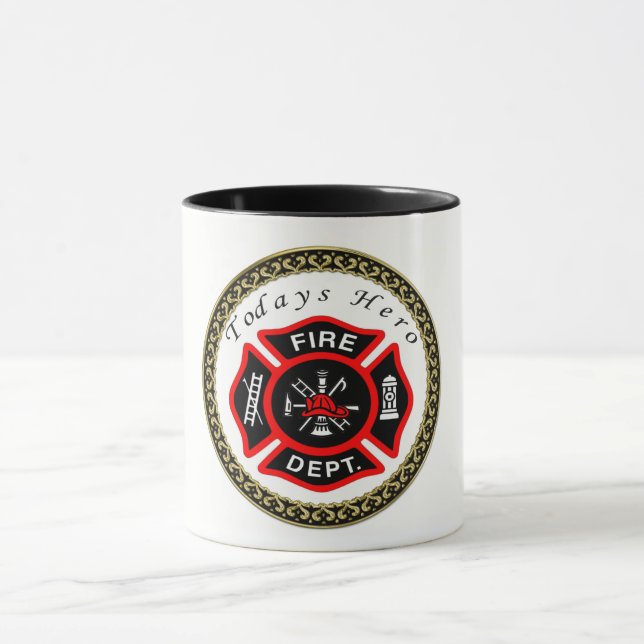 Mug Logo du service d'incendie Badge noir et rouge (Centre)