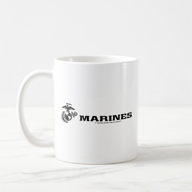 Mug Logo en noir empilé USMC (Gauche)