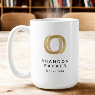 Mug Logo et nom professionnel simple Gold Business